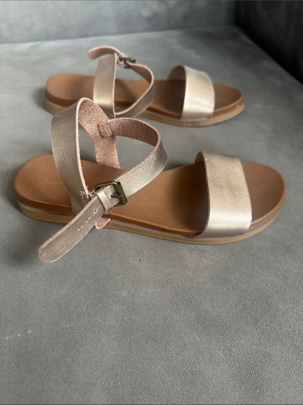 Target Women's Metallic Rose Gold Ankle-Strap Sandals